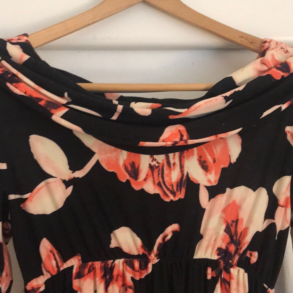 Maternity long sleeve maxi floral dress
